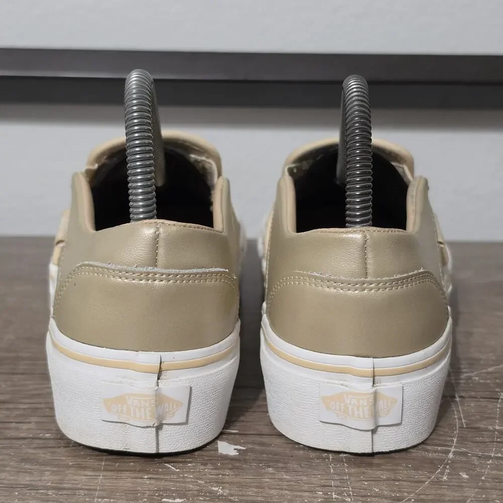 Vans Asher Platform Women's Slip-On Shoes Skeaners Size 7 Metallic Gold